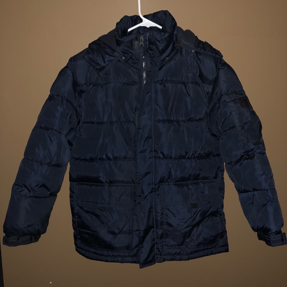 Boys 10-12 warm winter puffy jacket with hood